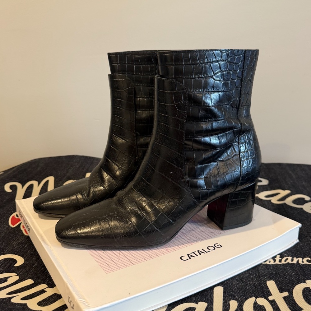 Givenchy Croc-Embossed Ankle Boots